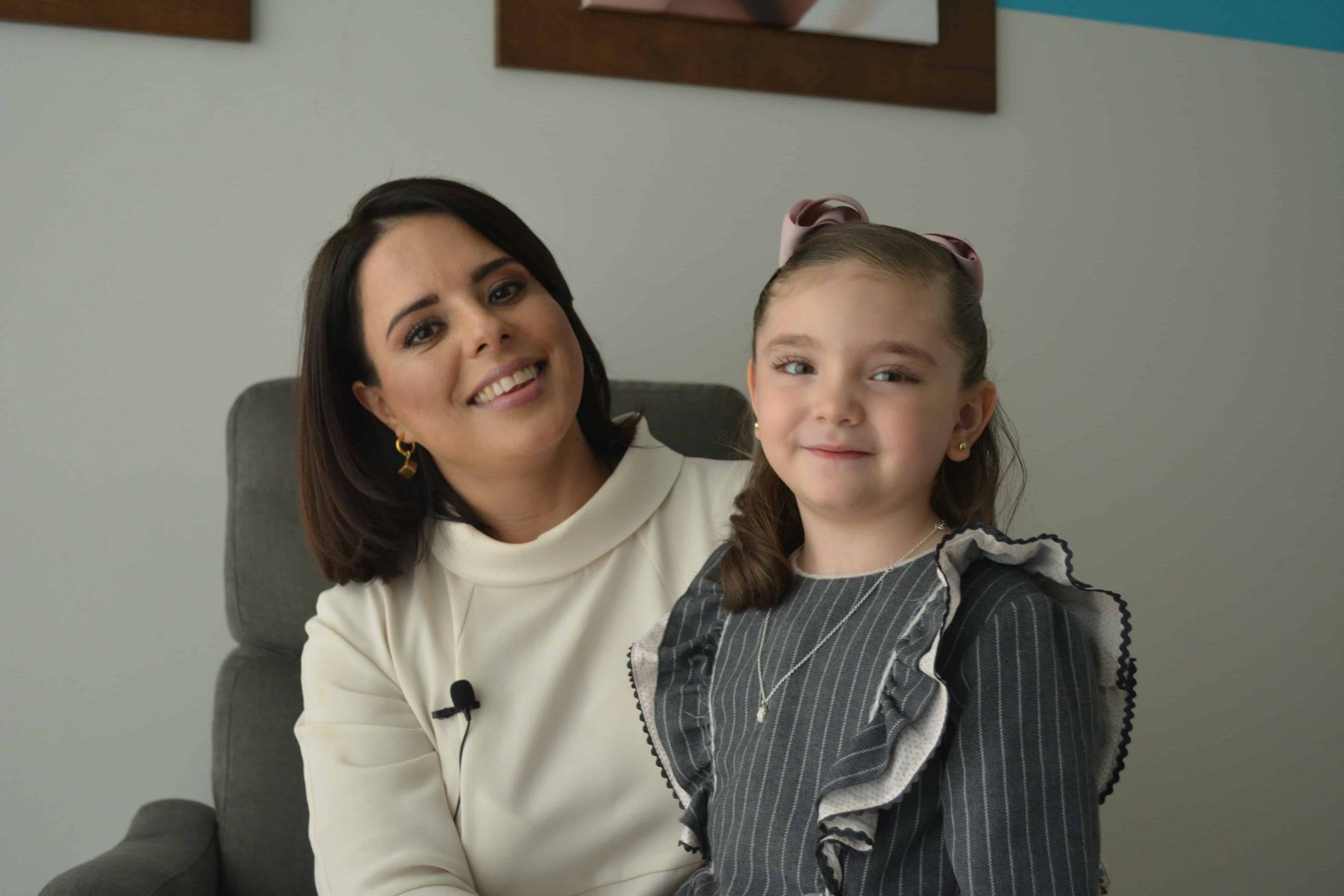 A mother and daughter at Concibo Reproductive Clinic's facilities after a successful in vitro fertilization (IVF) case.